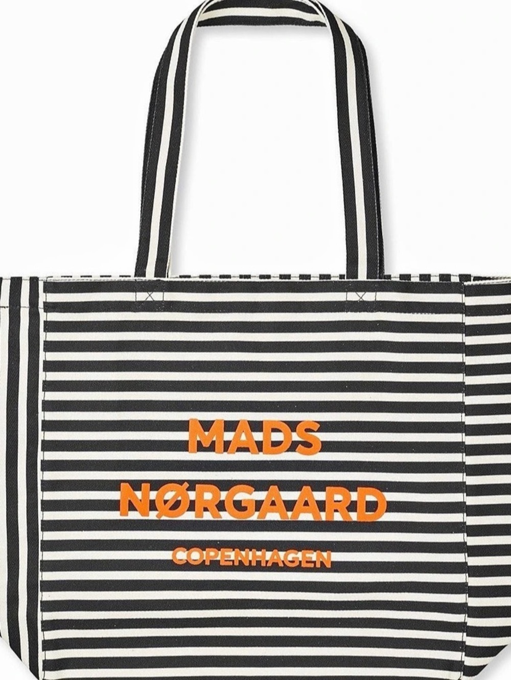 Mads Nรธrgaard Athene Twill Fabric Tote - Black & White